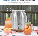 10L Stainless Steel Water Dispenser, Countertop Water Dispenser for 11L-18L Bottle, Water Crock Beverage Dispenser with Stainless Steel Spigot & Lid for Parties Lemonade, Home Water (Silver)