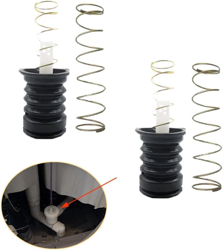 2 Sets Drain Trap Seal Spring Pull Rod Switch Rubber Plug Valve Rubber Sealing Stopper Replacement Universal for Twin Tub Washer Dryer 2 in 1 Combo Washing Machine Accessories