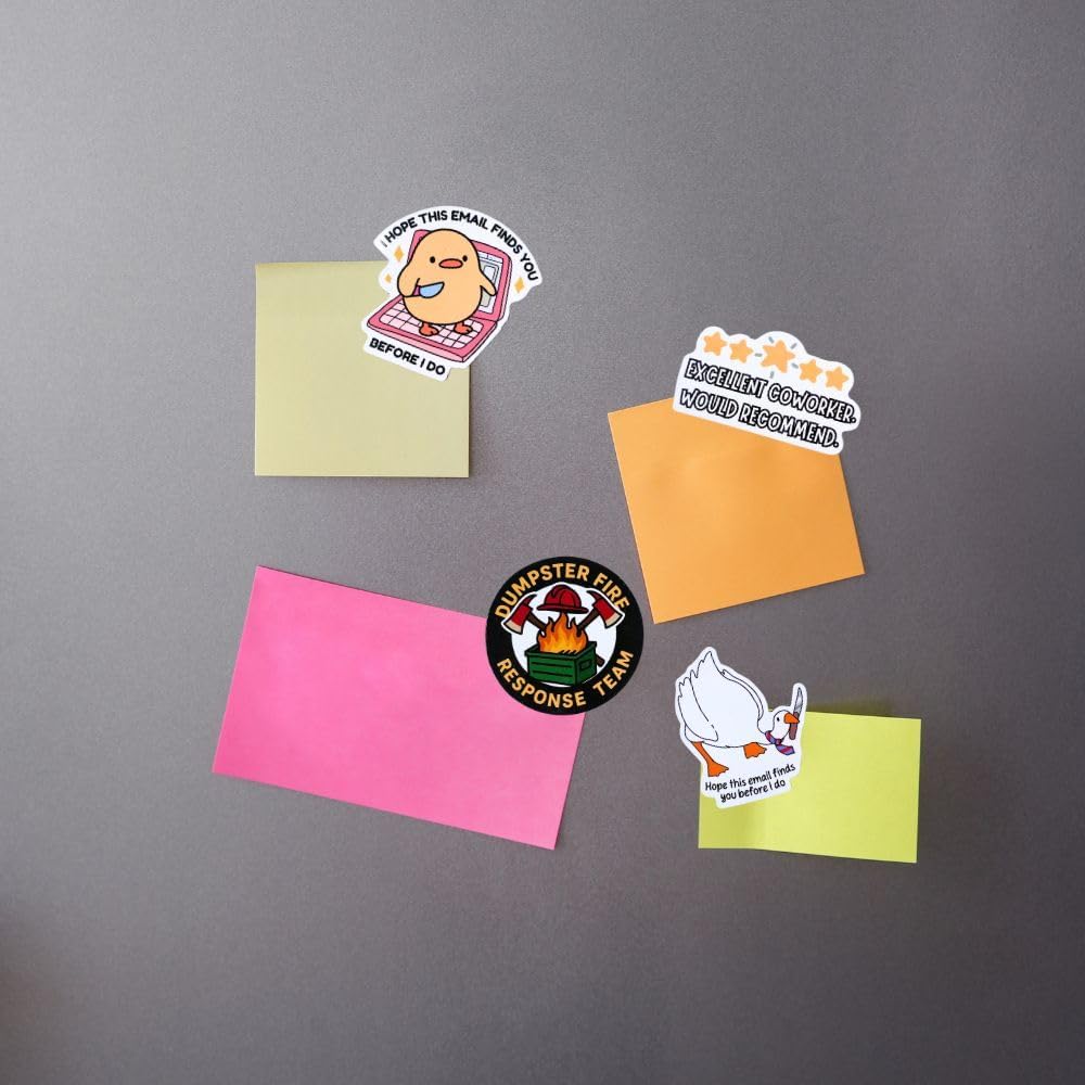 16PC Funny Work Magnets Cute Meme Fun Hilarious Witty Sarcastic Decor Goose Duck Skeleton Decorative Animal Accessories Kitchen Magnet for Refrigerator Locker Office Gifts for Coworkers Friends