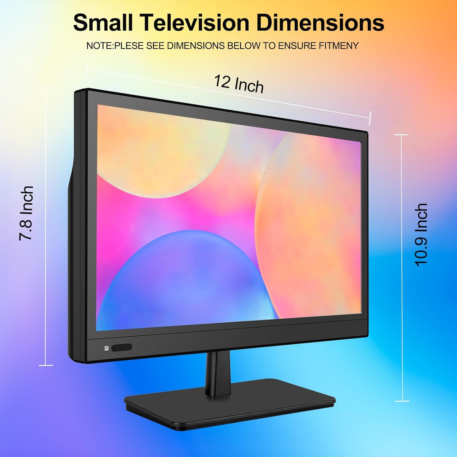 12.5inch small Portable TV,Essential for Bedroom/Kitchen/Camping,Support HDMI/USB input,Built-in speakers,lightweight and easy to carry,Suitable for small spaces(NO with WiFi/Bluetooth/Satellite)