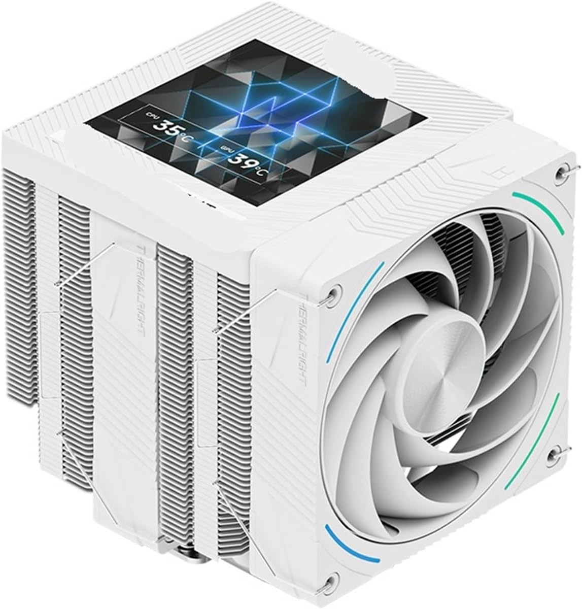 120 Dual-Tower Dual-Fan CPU Cooler with 3.95-inch LCD Display S1851/1700 AM5(PS120 Vision Snow_A-RGB)