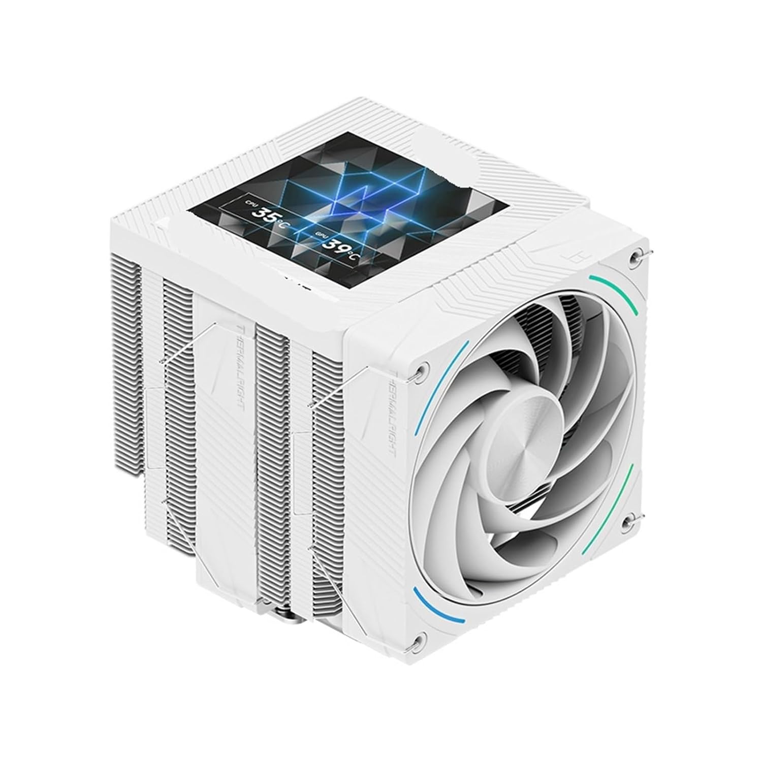 120 Dual-Tower Dual-Fan CPU Cooler with 3.95-inch LCD Display S1851/1700 AM5(PS120 Vision Snow_A-RGB)