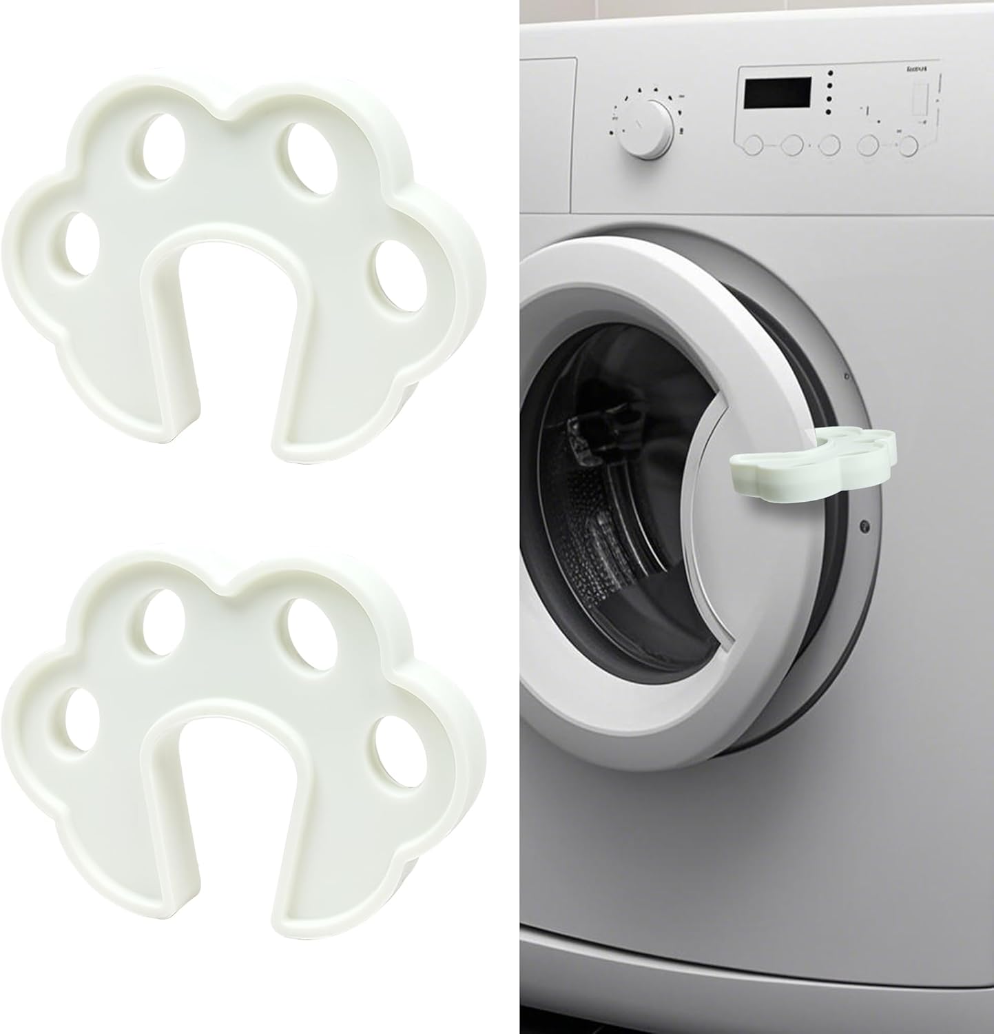 2 Pack Washing Machine Door Prop Open, Easy to Use Washer Door Prop Stopper, Fits Washer Dishwasher Dryer Door Prop Open Keep for Proper Ventilation & Drying, Silicone Laundry Accessories, Grey
