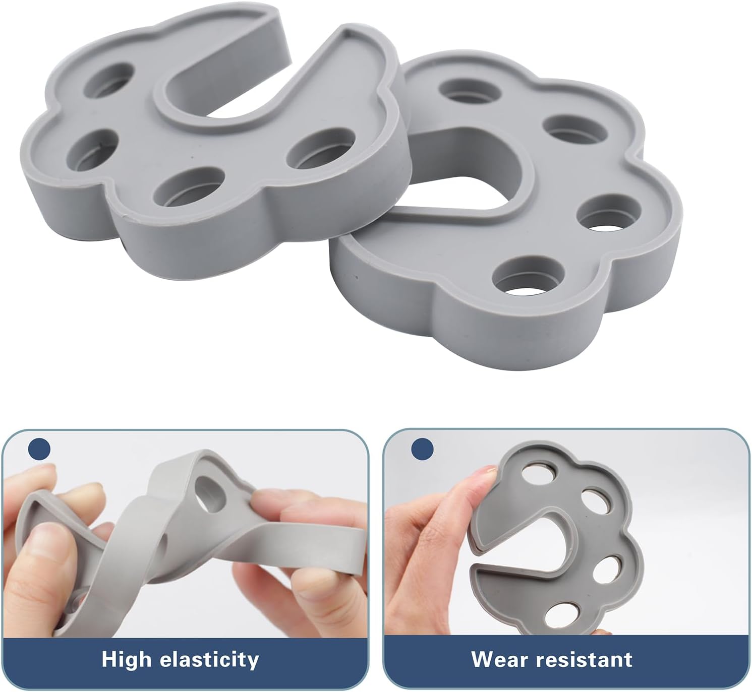 2 PCS Washing Machine Door Prop, Grey Silicone Front Load Washer Door Stopper Support for Household Dishwasher Dryer Laundry Door Open for Ventilation & Drying