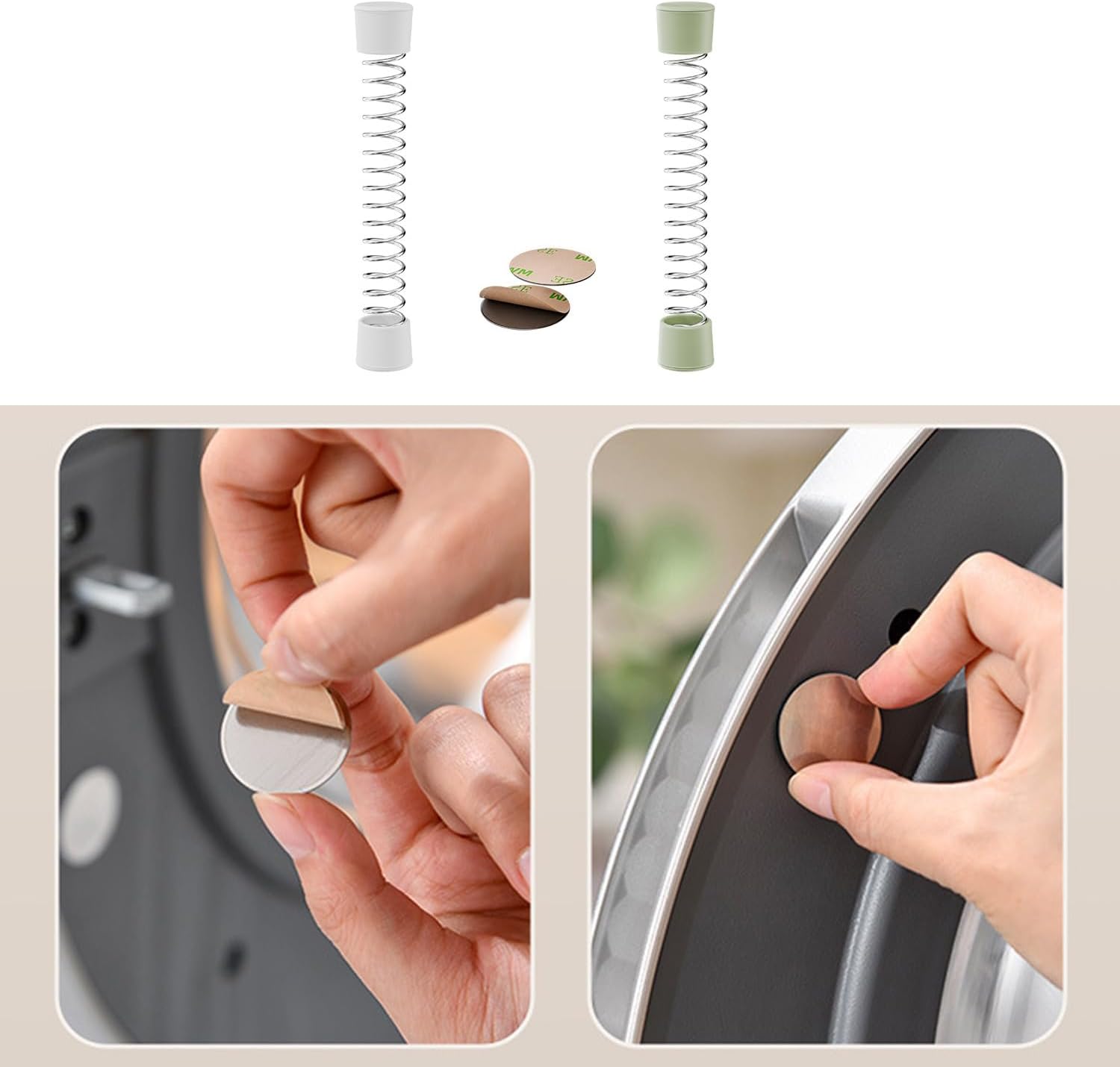 2 Pack Front Load Washer Door Prop Spring Magnetic Washing Machine Door Holder Keeper Stopper for Front-Load Washing Machines Compact Laundry Dryer Single Unit Keep Door Open Washer Drying