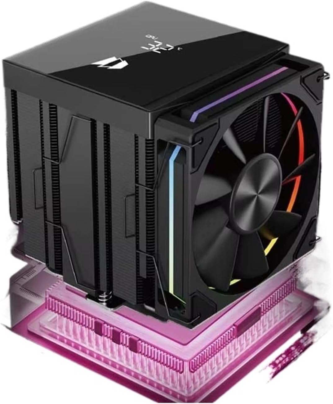 120 Digital Display 6 Copper Heat Pipes Dual Tower Dual Fan Tower Air CPU Cooler Support LGA1851 AM5(B1ACK_A-RGB)
