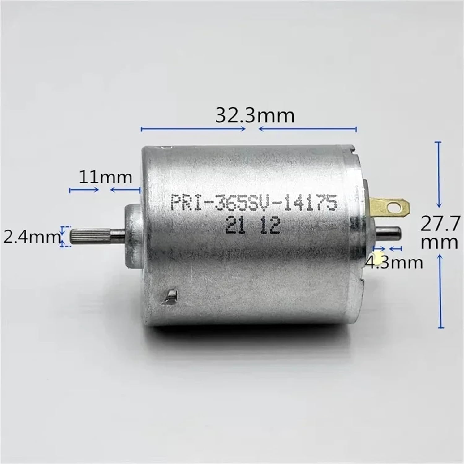 1pc Micro 365 Motor PRI-365SV-14175 Dual 2.3mm Shaft 12V 14.4V 18V 24V 10500RPM Mini 28mm Electric Motor DIY Home Sweeper Robot