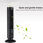 13 Bladeless Tower Fan, 90° Oscillating Fans for Indoors with 3 Speeds, LED Light, Portable USB Standing Fan for Bedroom Home, Office, Mini Size, 34dB Quiet Cooling, Easy to