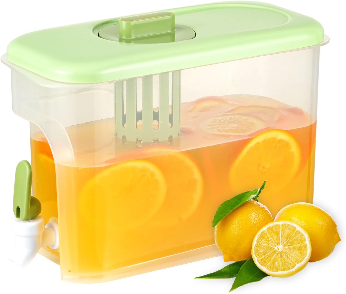 1 Gallon Drink Dispenser for Fridge, Water Container with Spigot, Upgraded Gallon Water Dispenser Ice Tea Pitcher for Fridge