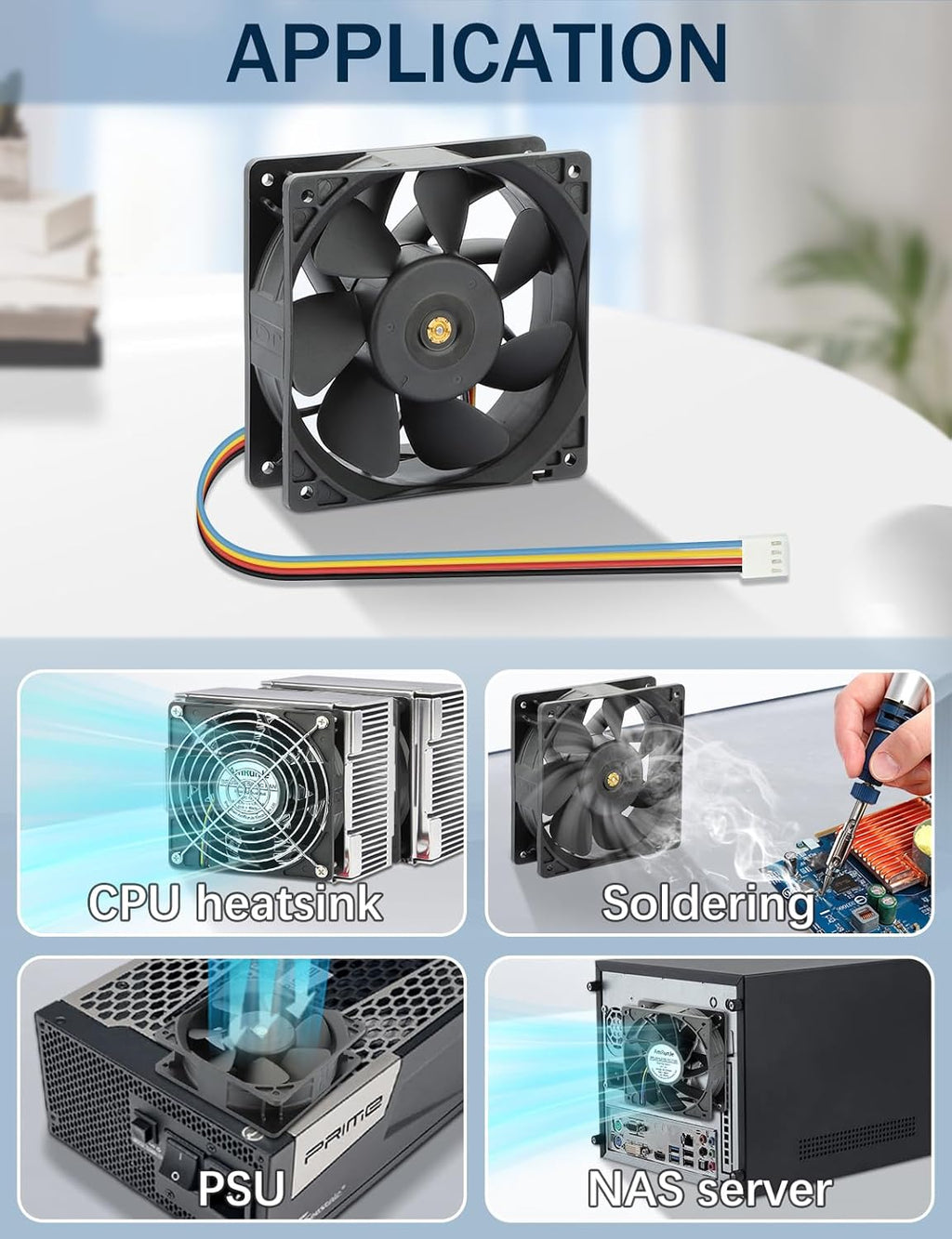 120mm x 38mm PWM 4Pin Computer Fan 12v DC Dual Ball Bearing Cooling Fan for CPU Server CPU Case mid-Tower Heat-Sink Desktop