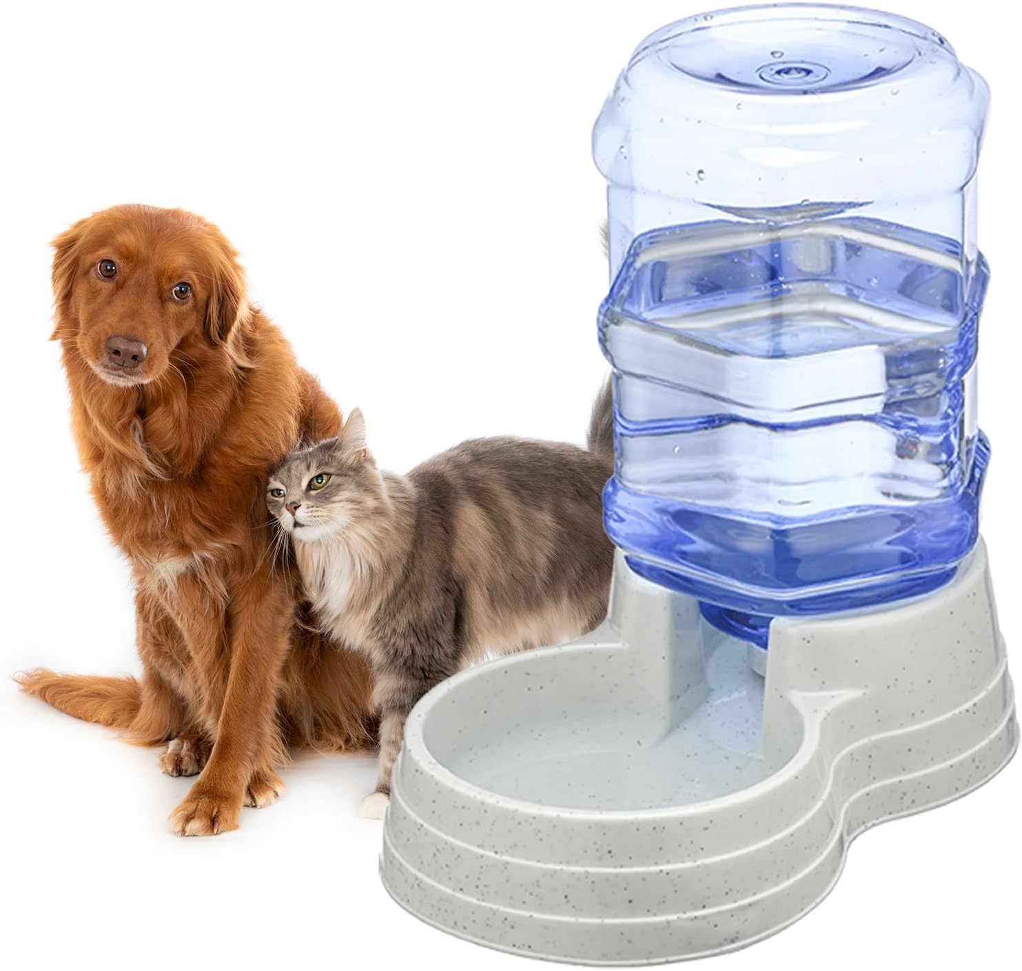2 Pack 3.5L Automatic Gravity Pet Feeder and Water Dispenser Set, Large Capacity Automatic Dog Feeder and Dog Water Dispenser for Small Medium Dog Pets Puppy Kitten