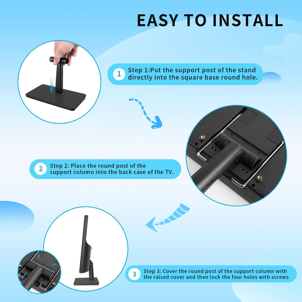 17 inch TV,Small HD Widescreen LED with Antenna,Digital ATSC Tuner-Free HD Local Channels,HDMI VGA USB Port,12 Volt Charger Cable/AC Power TV for Camping,Caravan and Kitchen