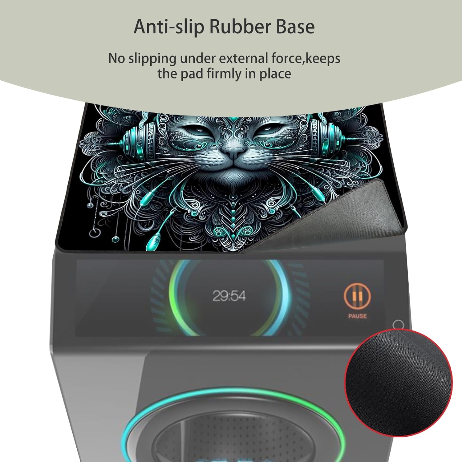 2 Pcs Washer And Dryer Covers For The Top 25.6 * 23.6 Inchesdryer Top Protector Mat Anti-Slip Washing Machine Cover Fits Most Washers And Dryers (Music Cat)