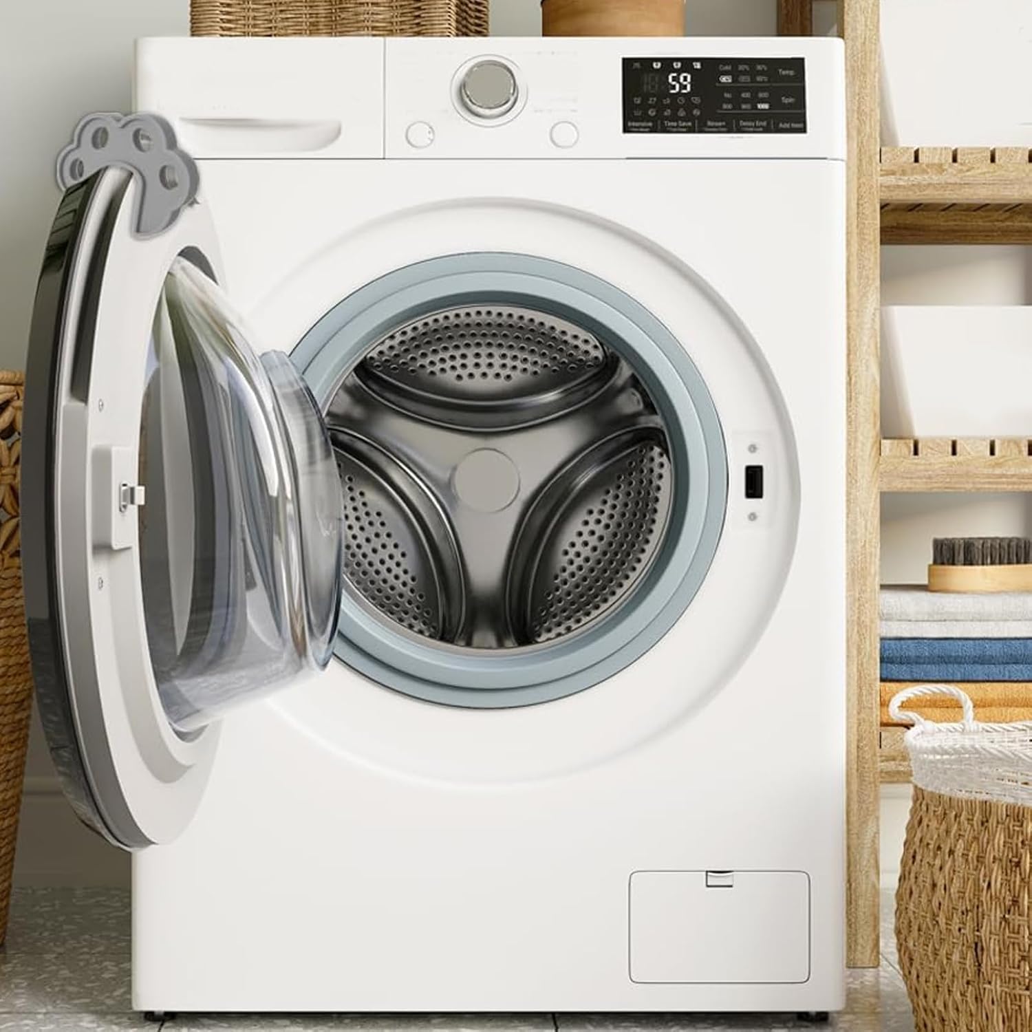 2 Pack Washing Machine Door Prop Open, Silicone Front Loader Washer Door Stopper Dryer Dishwasher Laundry Door Holder Washer and Dryer Accessories