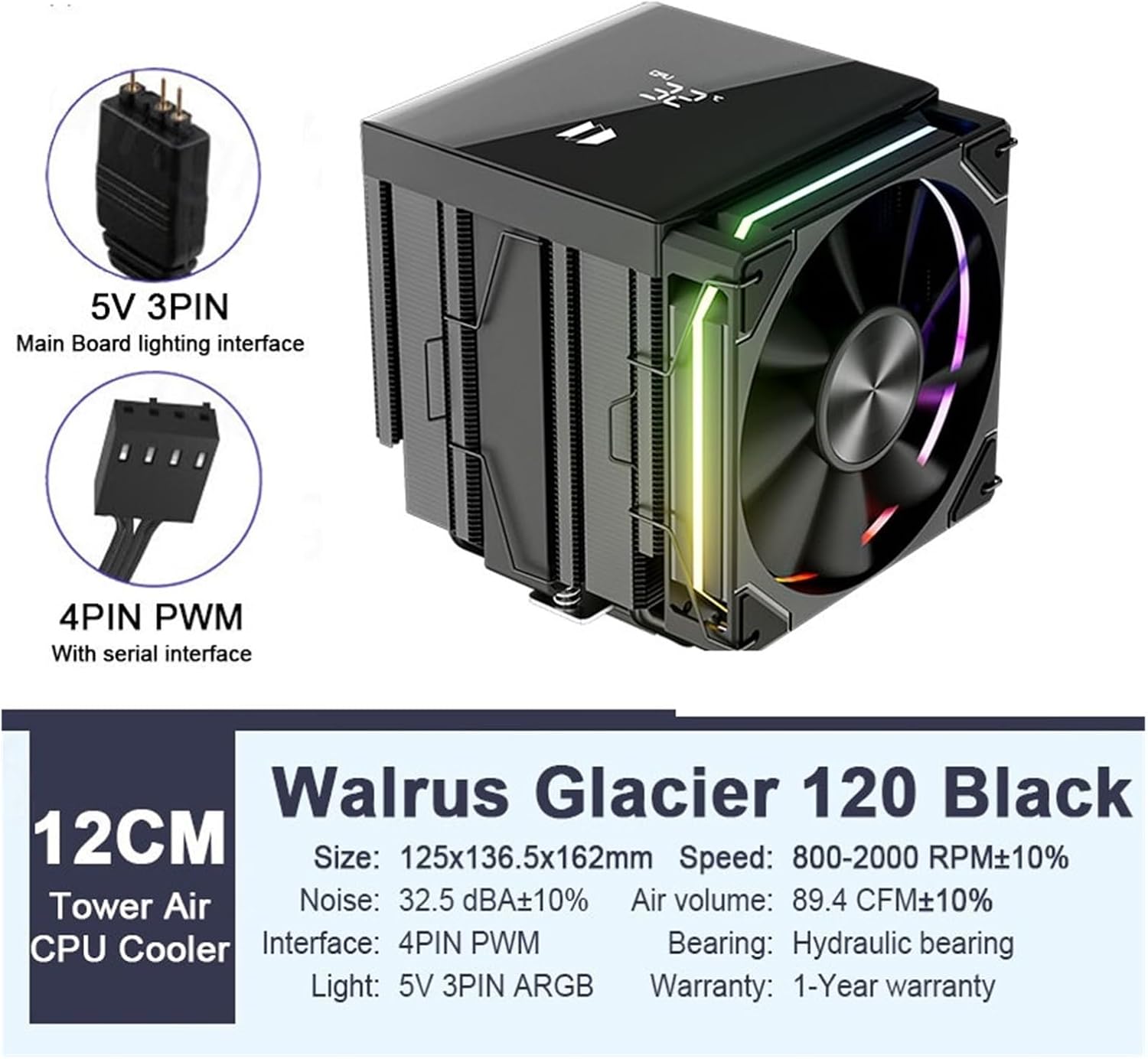 120 Digital Display 6 Copper Heat Pipes Dual Tower Dual Fan Tower Air CPU Cooler Support LGA1851 AM5(B1ACK_A-RGB)