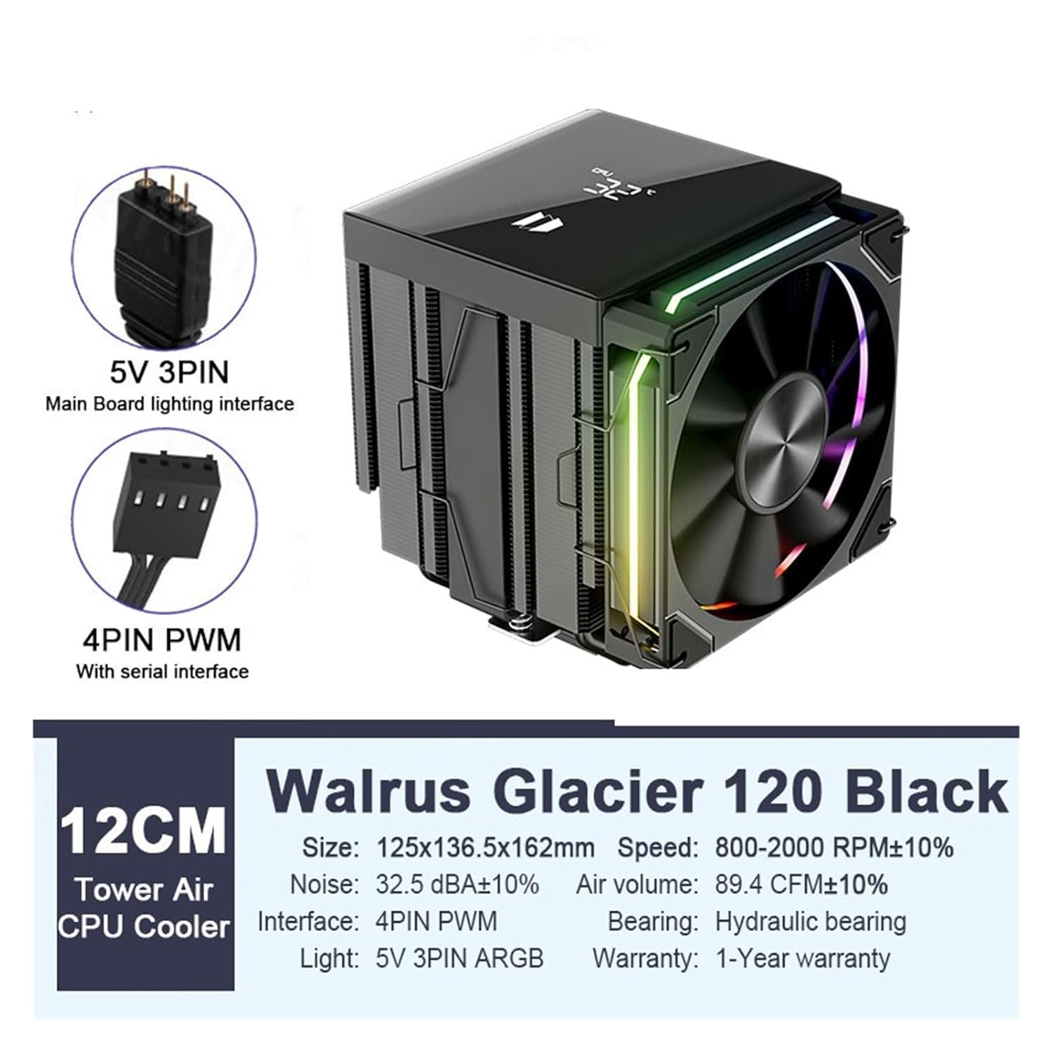 120 Digital Display 6 Copper Heat Pipes Dual Tower Dual Fan Tower Air CPU Cooler Support LGA1851 AM5(B1ACK_A-RGB)