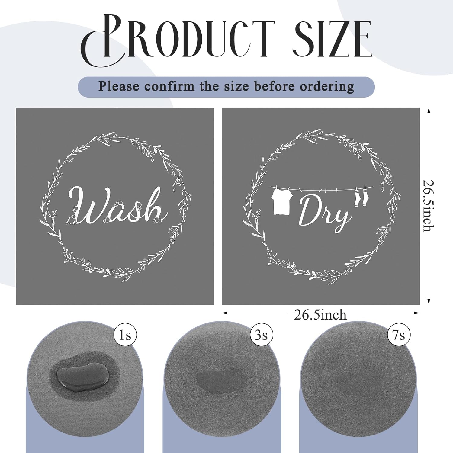 2 Pcs Washer and Dryer Covers Top Protector Mat Topper Non Slip Washing Machine Cover Dust Proof Quick Drying Protective Dust Cover Pad for Laundry Room Kitchen(26.5 x 26.5 Inch,Wreath)