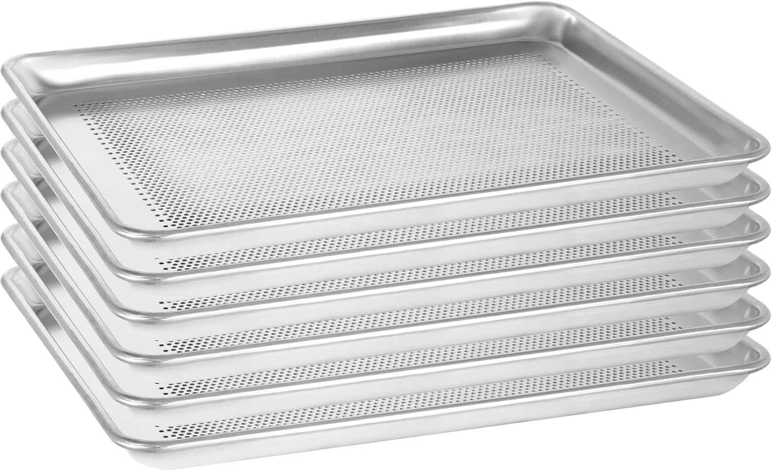 12 Pack Full Size Aluminum Perforated Baking Sheet Pan, 26"×18" Cookie Sheets For Oven in Bakery, Restaurant & Kitchen