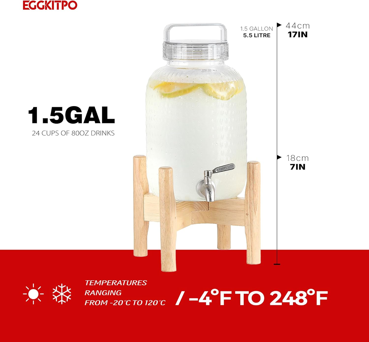 1.5 Gallon Polycarbonate Drink Dispensers for Parties 304 Stainless Steel Spigot Lemonade Dispenser with Stand Holloween Water Dispenser for Wedding Sun Tea Jar Laundry Detergent BPF FREE