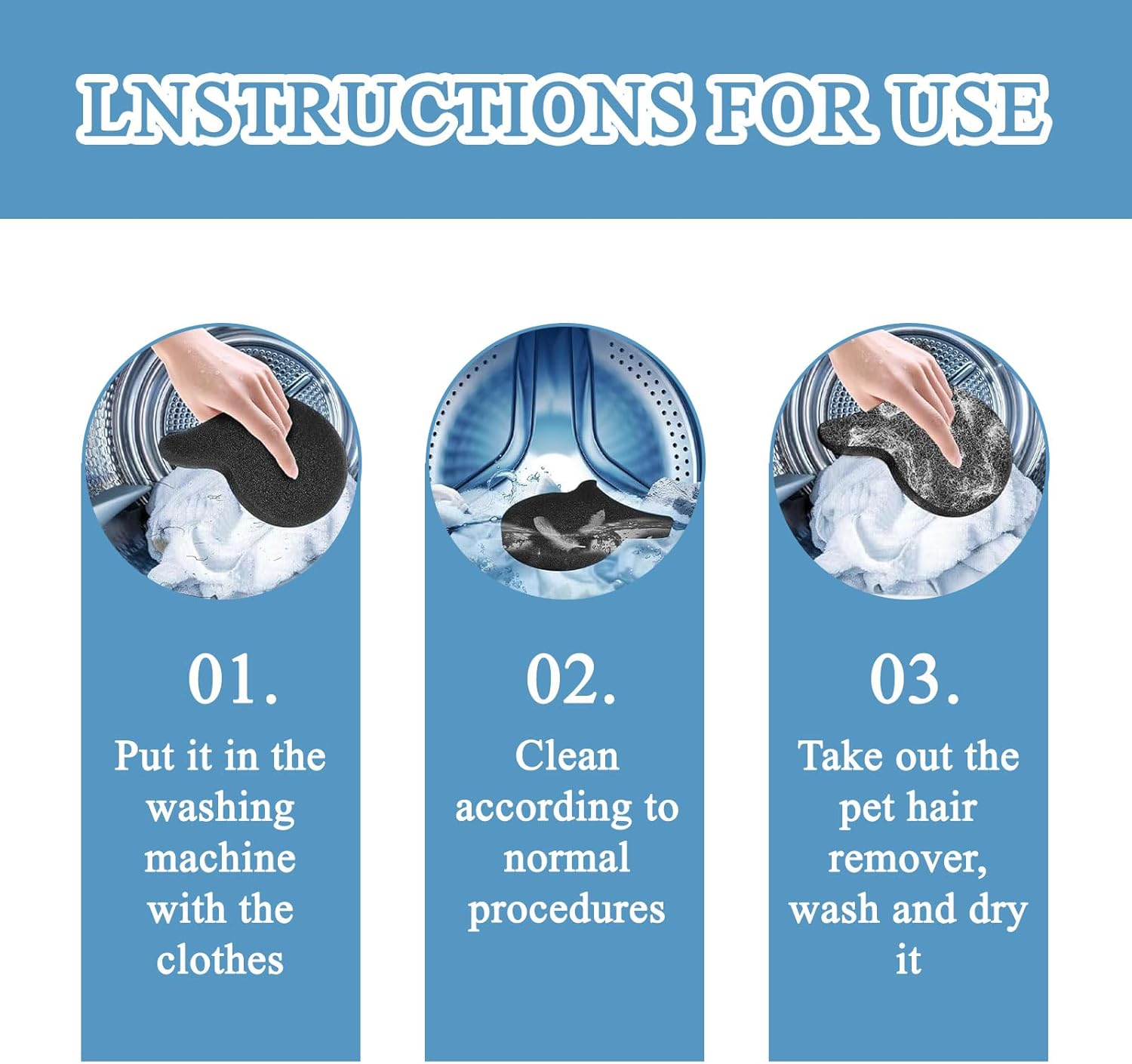 10 Pack Pet Hair Remover for Laundry, Reusable Pet Hair Catcher for Washing Machine, Wet and Dry Use Pet Lint Catcher, for Washer, Dryer, Bedding, Clothes