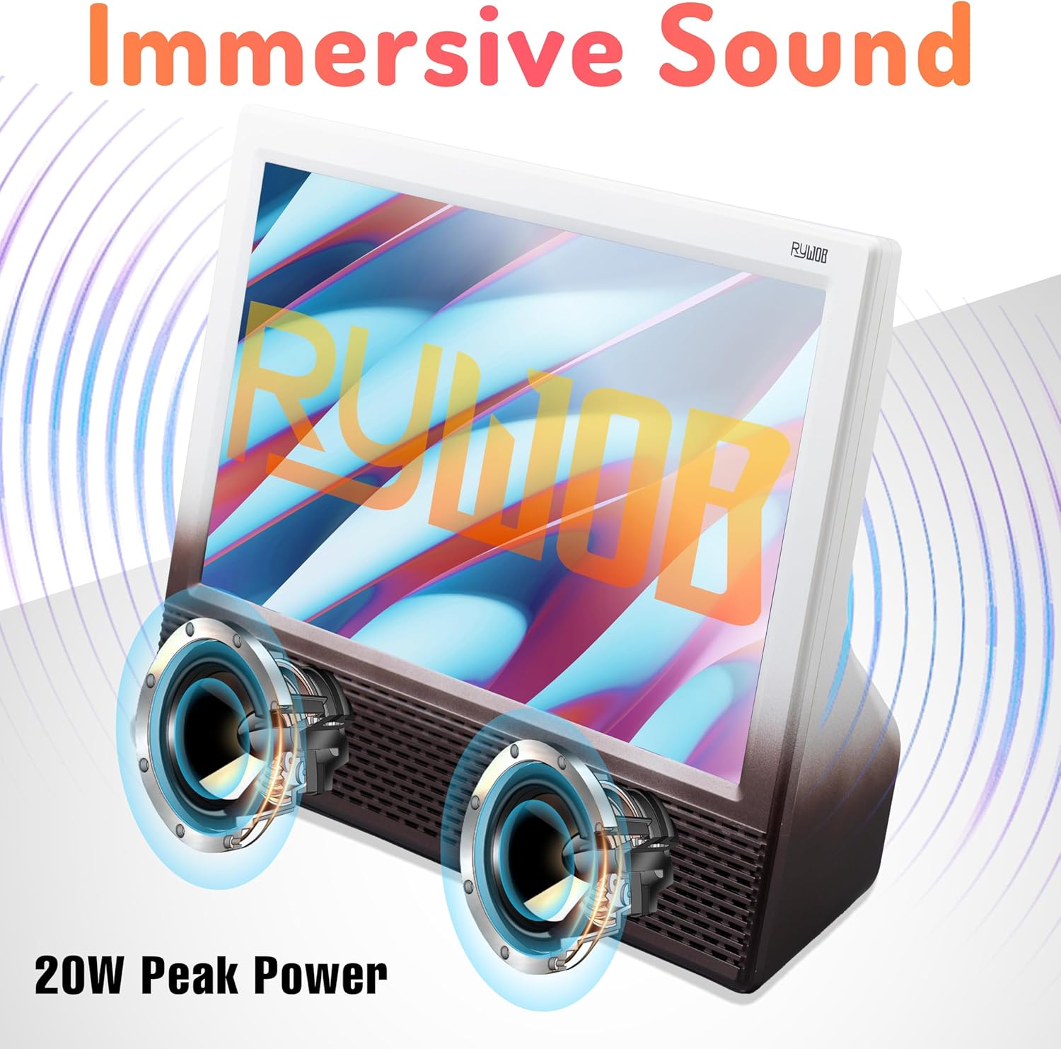 14’’ Portable TV with Antenna,Built-in 8800mAh Rechargeable Battery,ATSC Digital Television with HDMI/USB/TF Card Ports,Stero Speakers TV for Camping,Kitchen,Car