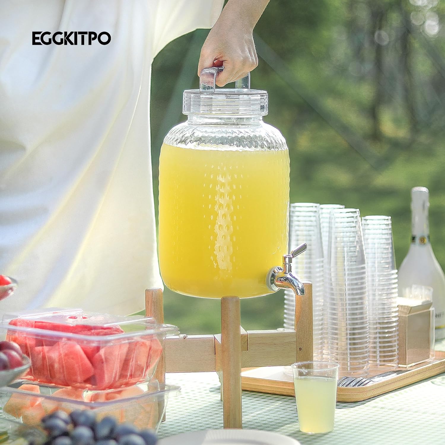 1.5 Gallon Polycarbonate Drink Dispensers for Parties 304 Stainless Steel Spigot Lemonade Dispenser with Stand Holloween Water Dispenser for Wedding Sun Tea Jar Laundry Detergent BPF FREE