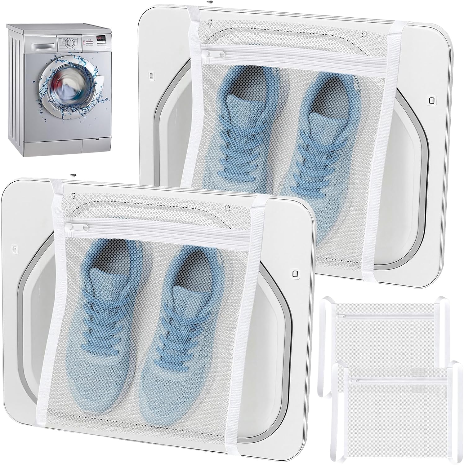 2 Pack Mesh shoe bag for washing machine,15X16.5'' Laundry Shoes Bag for Washer, Reusable Shoe Dryer Bags for Sneakers Washing, Shoes Laundry Bags for Home & Travel