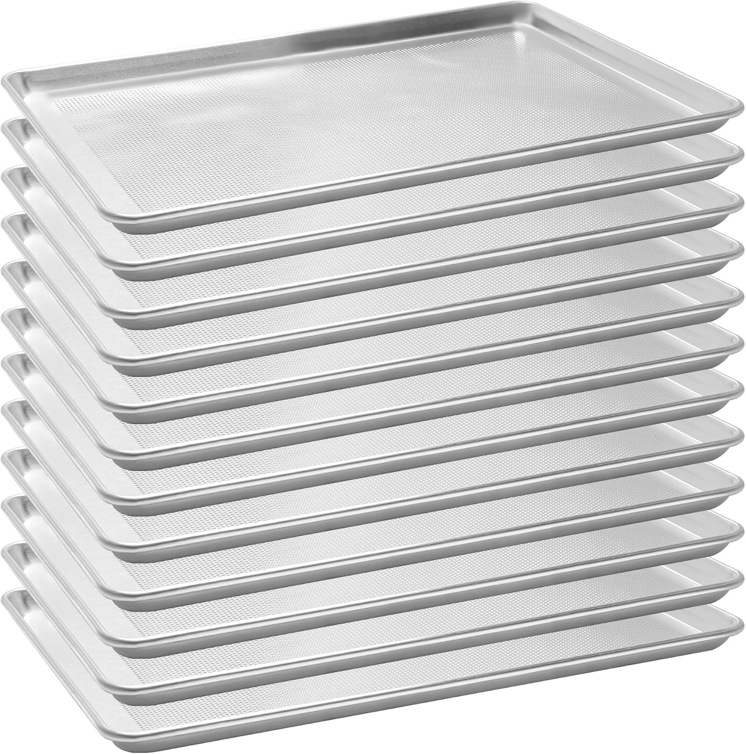 12 Pack Full Size Aluminum Perforated Baking Sheet Pan, 26"×18" Cookie Sheets For Oven in Bakery, Restaurant & Kitchen