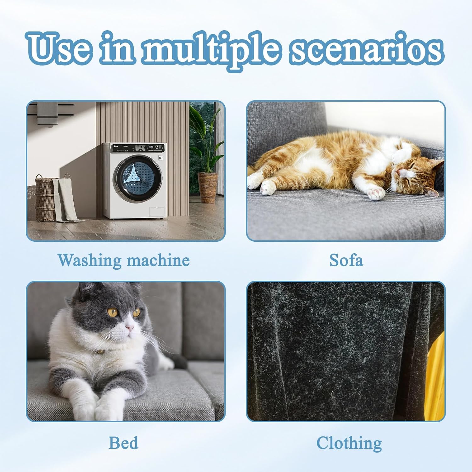 10 Pack Pet Hair Remover for Laundry, Reusable Pet Hair Catcher for Washing Machine, Wet and Dry Use Pet Lint Catcher, for Washer, Dryer, Bedding, Clothes