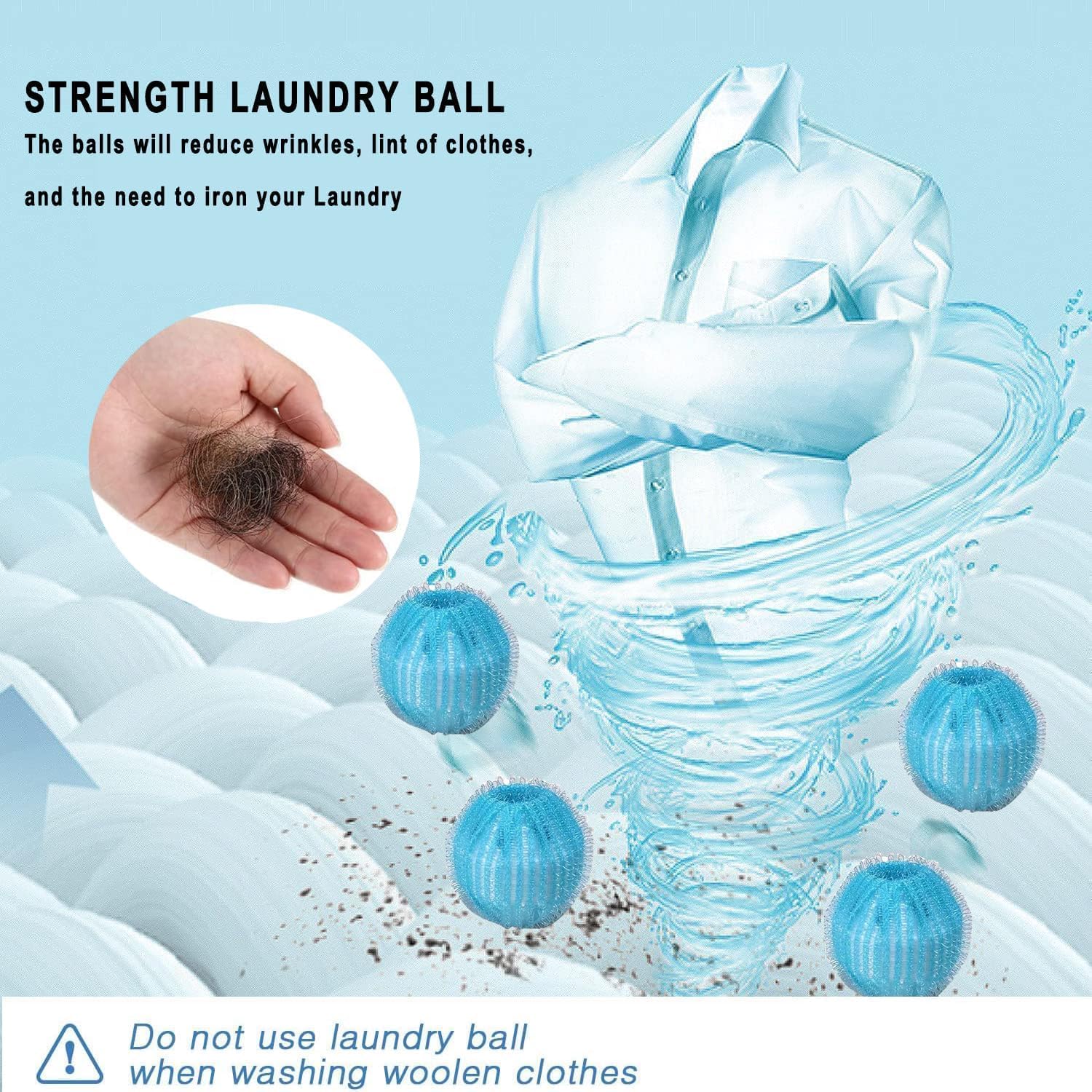 12 Pet Hair Remover Balls for Laundry: Reusable Washing Machine & Dryer Fur Catcher for Dog and Cat Hair on Clothes and Bedding